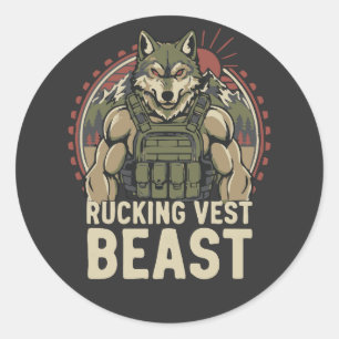 Rucking Vest Beast Classic Round Sticker
