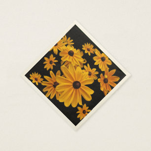 Rudbeckia Black Eyed Susan Flowers Paper Napkins