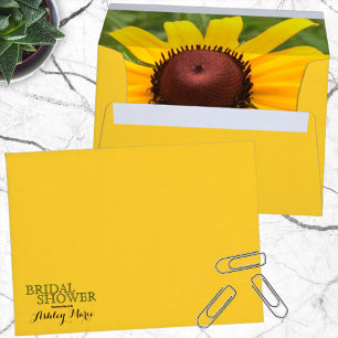 Rudbeckia Flower Close-Up Photograph Inside Custom Envelopes