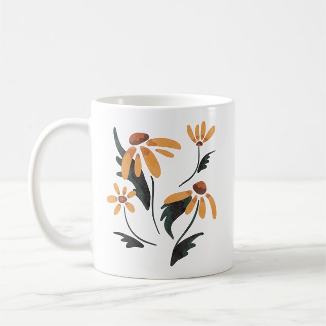 Rudbeckia Hirta Black-Eyed Susan Aesthetic Flowers Coffee Mug (Left)
