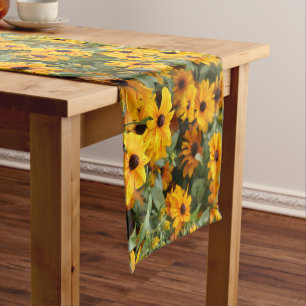 Rudbeckias / A Bed of Black-Eyed Susans Long Table Runner