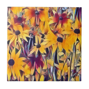 RUDBECKIAS CERAMIC TILE