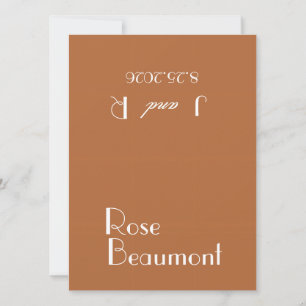 Ruddy Brown Old Money Wedding Place Cards