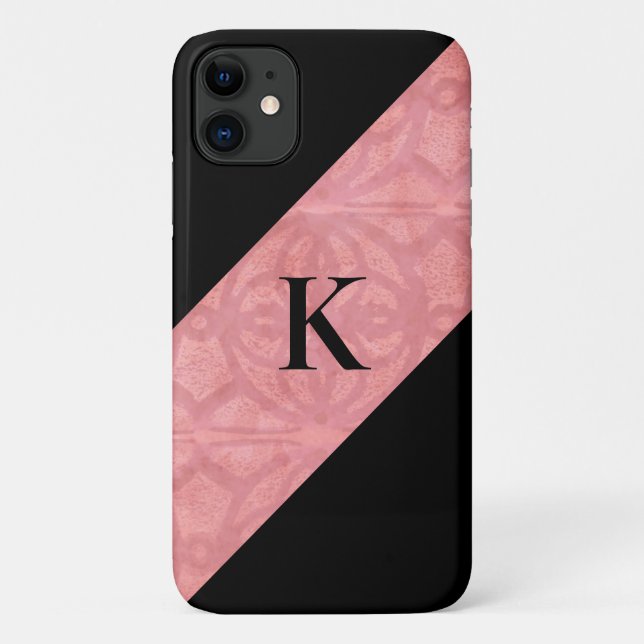 Ruddy Pink Batik And Black Letter  Case-Mate iPhone Case (Back)
