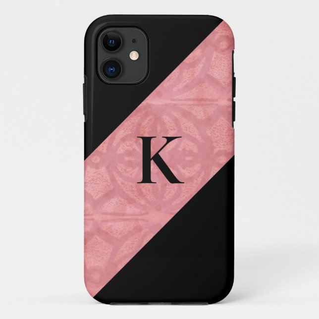 Ruddy Pink Batik And Black Letter  Case-Mate iPhone Case (Back)