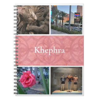 Ruddy Pink Batik Collage and Name Notebook