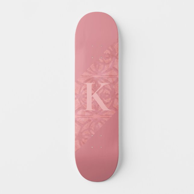 Ruddy Pink Batik Letter Skateboard (Front)