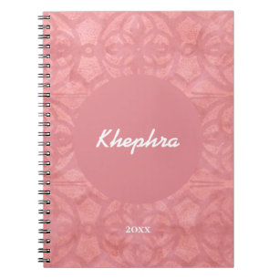 Ruddy Pink Batik Name and Year Notebook