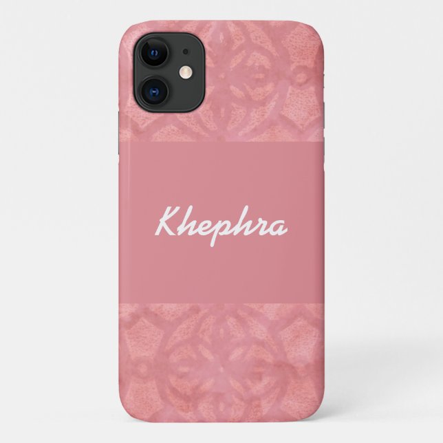 Ruddy Pink Batik Name Case-Mate iPhone Case (Back)