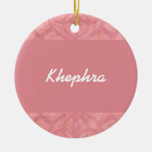 Ruddy Pink Batik Name Ceramic Ornament
