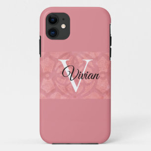 Ruddy Pink Batik Name Monogrammed iPhone 11 Case