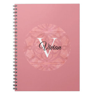 Ruddy Pink Batik Name Monogrammed Notebook