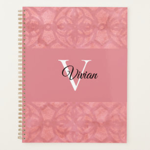 Ruddy Pink Batik Name Monogrammed Planner