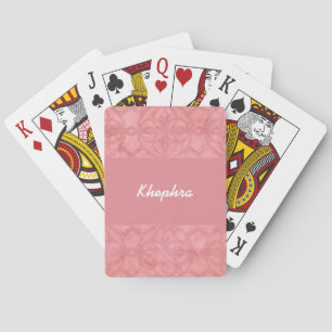 Ruddy Pink Batik Name Playing Cards