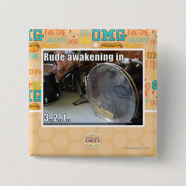 Rude awakening in 15 cm square badge (Front)