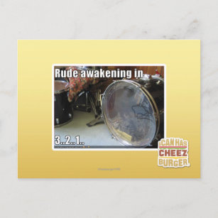 Rude awakening in postcard