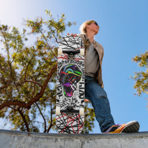 Rude Awakening Skull art Graffiti skateboard