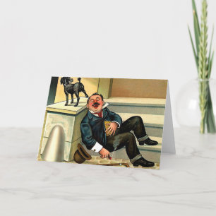 RUDE AWAKENING Vintage Dog Art Card