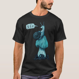 Rude Blue Mushroom Snail Sticker T-Shirt