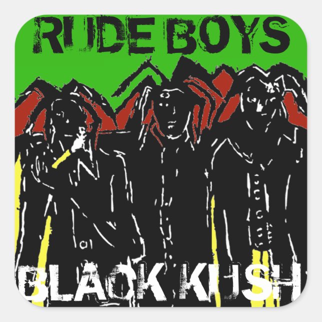 RUDE BOYS BLACK KUSH SQUARE STICKER (Front)