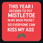 Rude Christmas Funny Noel Hilarious Christmas Tree Square Sticker<br><div class="desc">Rude Christmas Funny Noel Hilarious Christmas Tree Decor Christmas Gag Gift for Him Her</div>