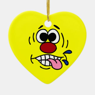 Rude Face Grumpey Ceramic Tree Decoration