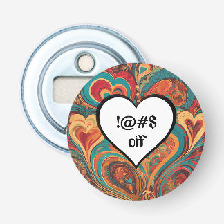 Rude Funny Heart Design !@#$ Bottle Opener