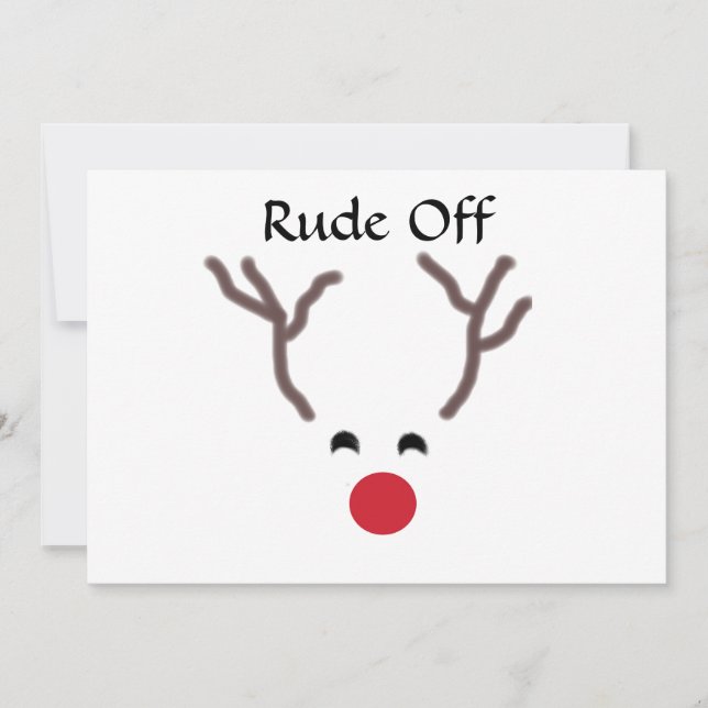 Rude Off Reindeer Christmas Party Invitations (Front)