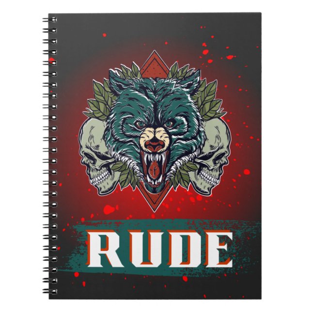 rude, skull and bear notebook (Front)