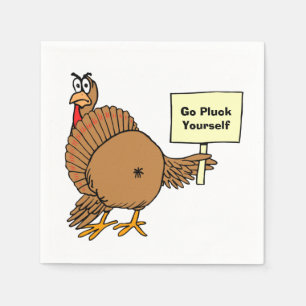 Rude Thanksgiving Jokes Pun Go Pluck Yourself Napkin