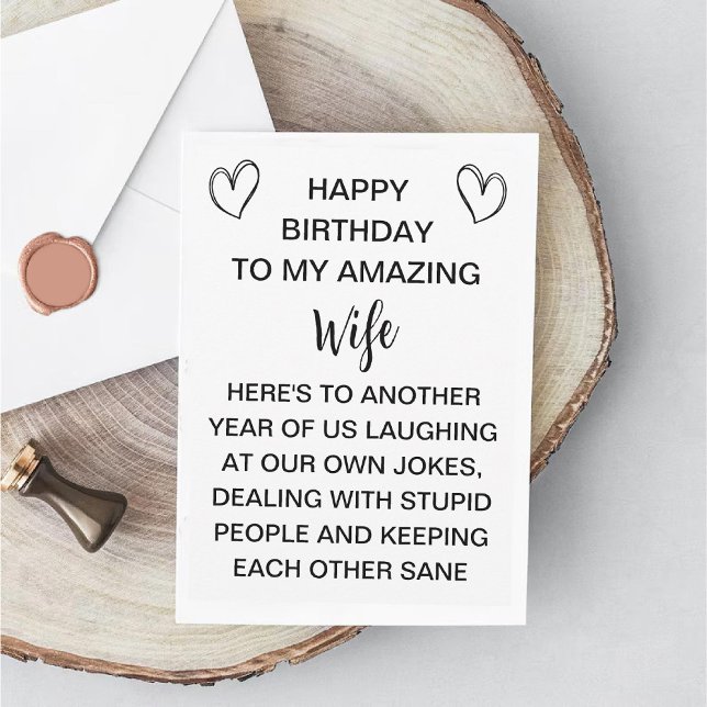 Rude Wife Birthday Card from Husband / Humour gift (Rude Wife Birthday Card from Husband / Humor gift)