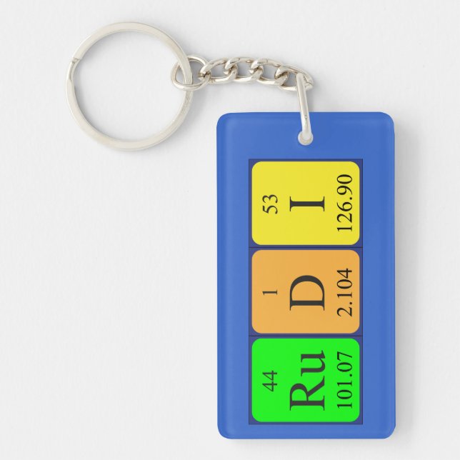 Rudi periodic table name keyring (Front)