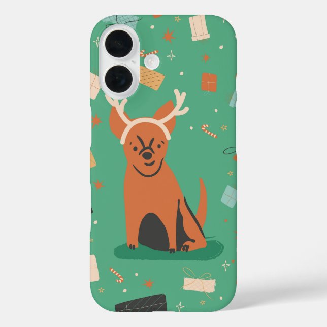 Rudog the Red-Nosed Pup iPhone 16 Case (Back)