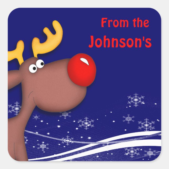 Rudolf Christmas Square Sticker (Front)