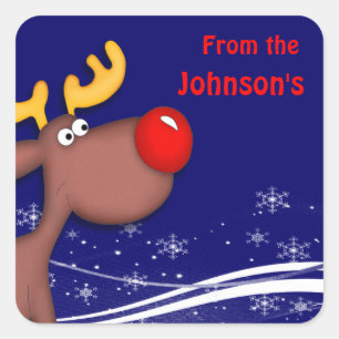 Rudolf Christmas Square Sticker