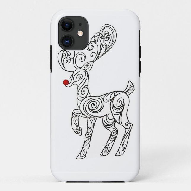Rudolf Red Nose Reindeer Phone Case (Back)