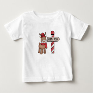 Rudolf Reindeer & North Pole, Christmas Toddler Baby T-Shirt
