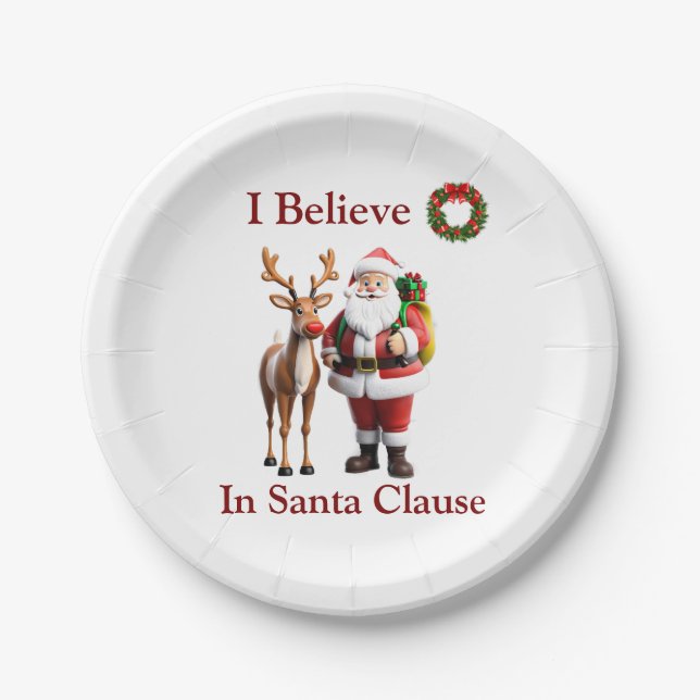 Rudolf the red nosed reindeer paper plate (Front)