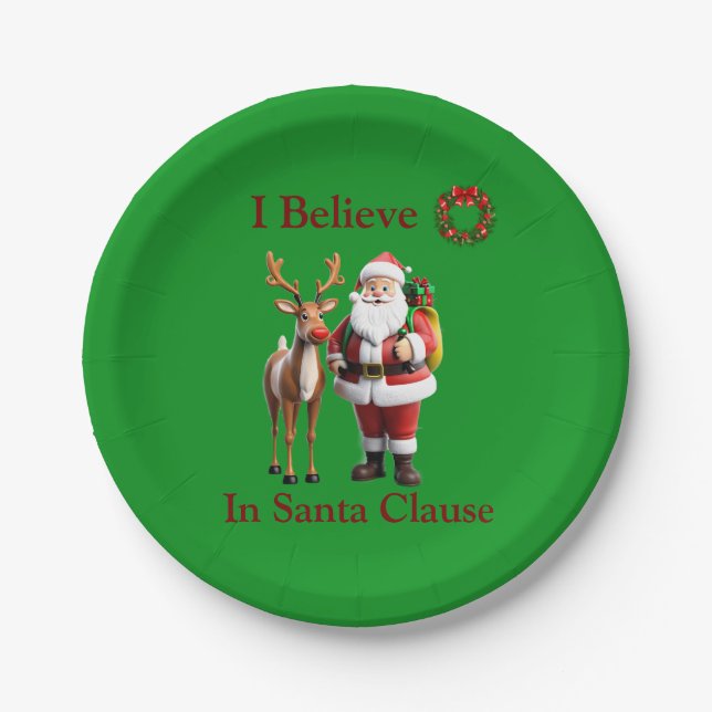Rudolf the red nosed reindeer paper plate (Front)