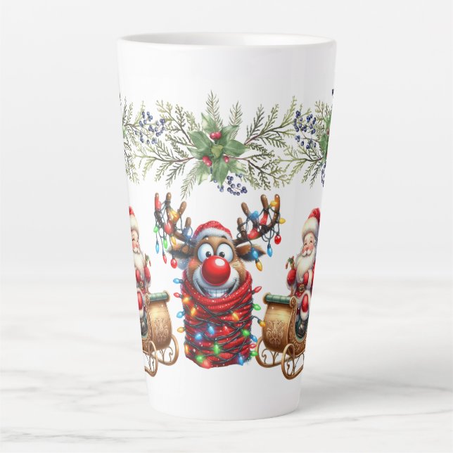 Rudolf The Rednosed Reindeer  Latte Mug (Front)