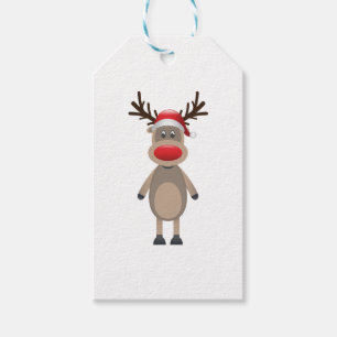 Rudolf the Reindeer Christmas Cute Design Gift Tags