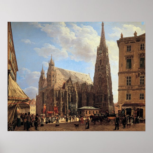 Rudolf von Alt St. Stephen's Cathedral in Vienna Poster (Front)