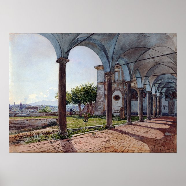 Rudolf von Alt View from Sant'Onofrio on Rome Poster (Front)