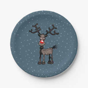 Rudolf's Pretty Crazy Eyes Paper Plate