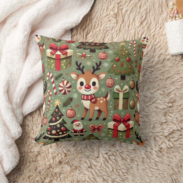 Rudolph and Christmas Cushion (Blanket)