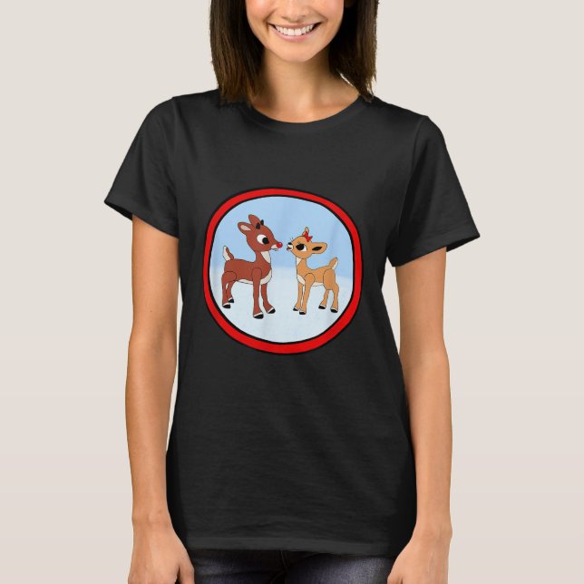 Rudolph And Clarice Christmas Kids Girls Tee Reind (Front)