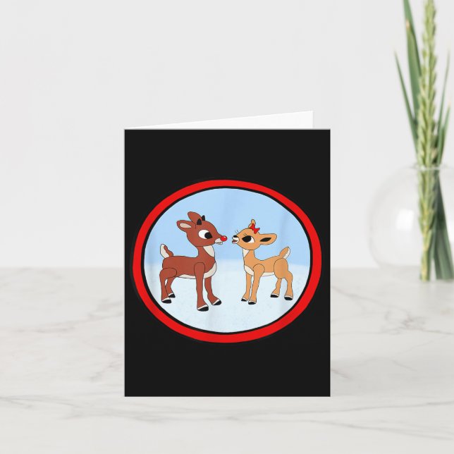 Rudolph And Clarice Christmas Kids Girls Tee Reind Card (Front)