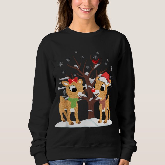 Rudolph and Clarice Christmas Reindeer Sweatshirt (Front)