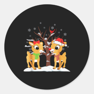 Rudolph And Clarice Shirt Christmas Kids Girls Tee Classic Round Sticker