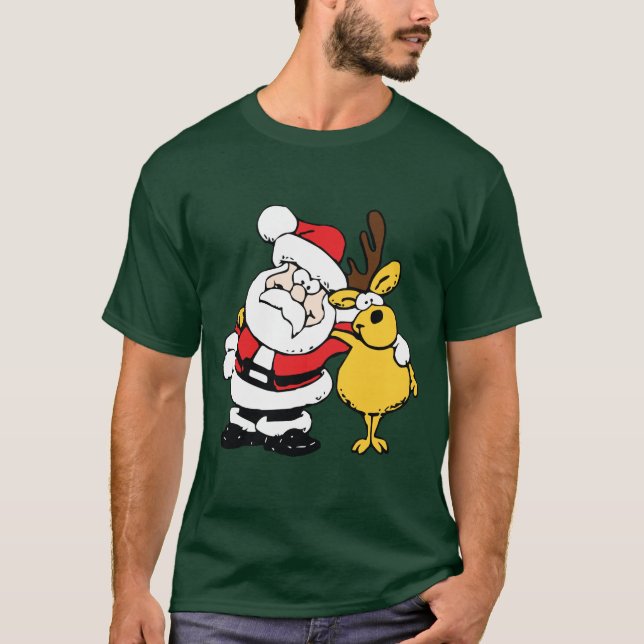 Rudolph and Santa Buddies T-Shirt (Front)